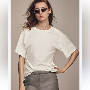 ANTHROPOLOGIE SHORT-SLEEVE FITTED WAIST TOP